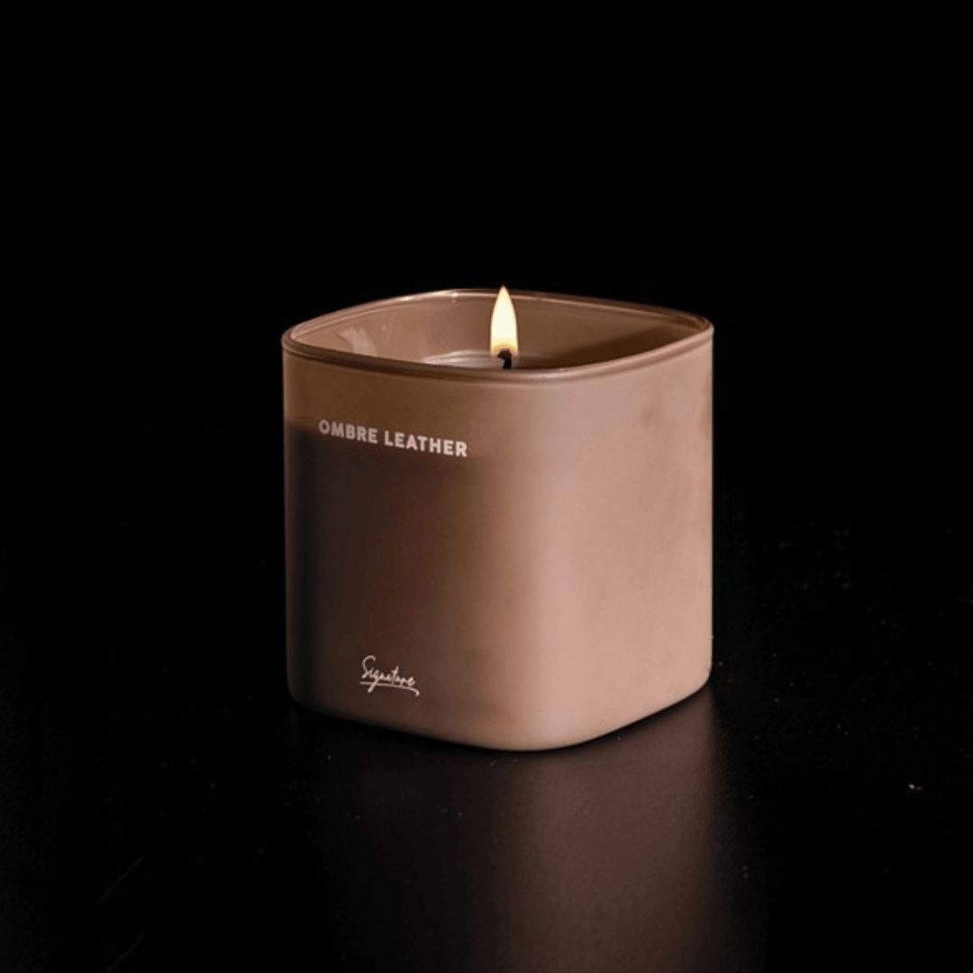 Rugged Woods & Timeless Scented Ombre Leather Candle