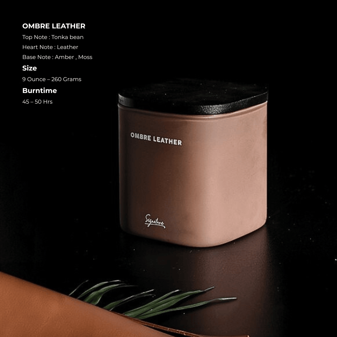 Rugged Woods & Timeless Scented Ombre Leather Candle