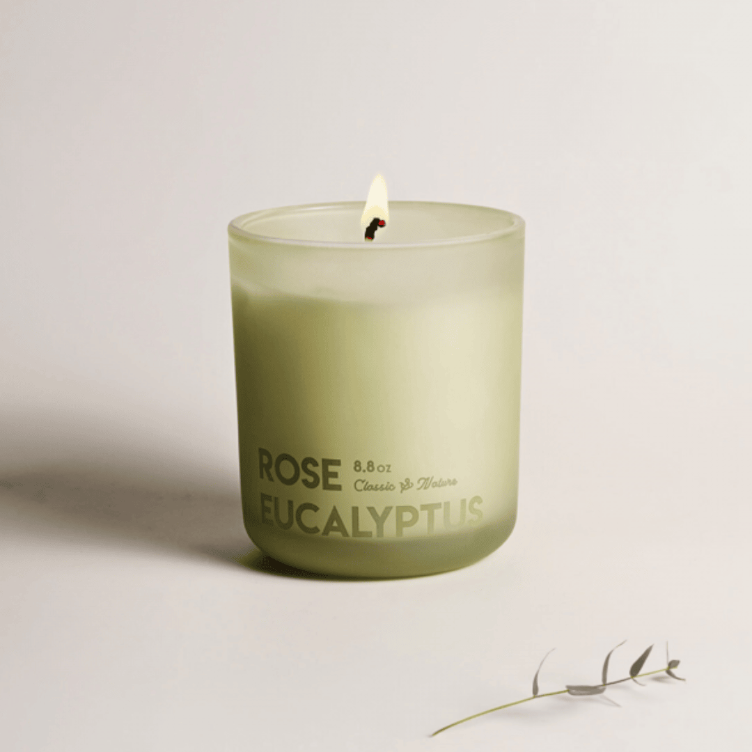Refreshing Floral & Spa Scent Soy Rose Eucalyptus Candle