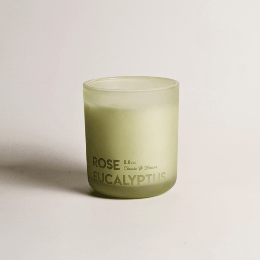 Refreshing Floral & Spa Scent Soy Rose Eucalyptus Candle