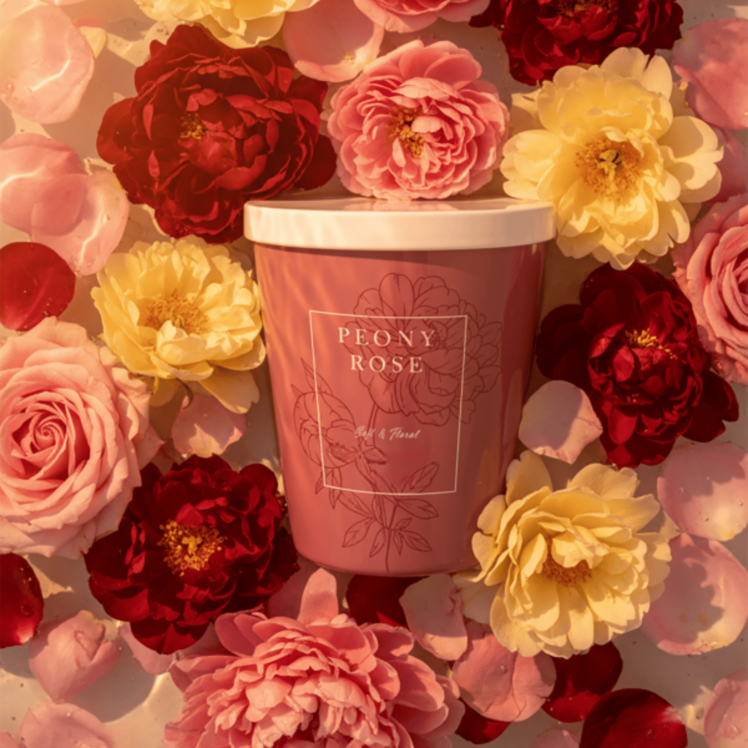 Soy Soft & Floral Peony Rose Scented Candle