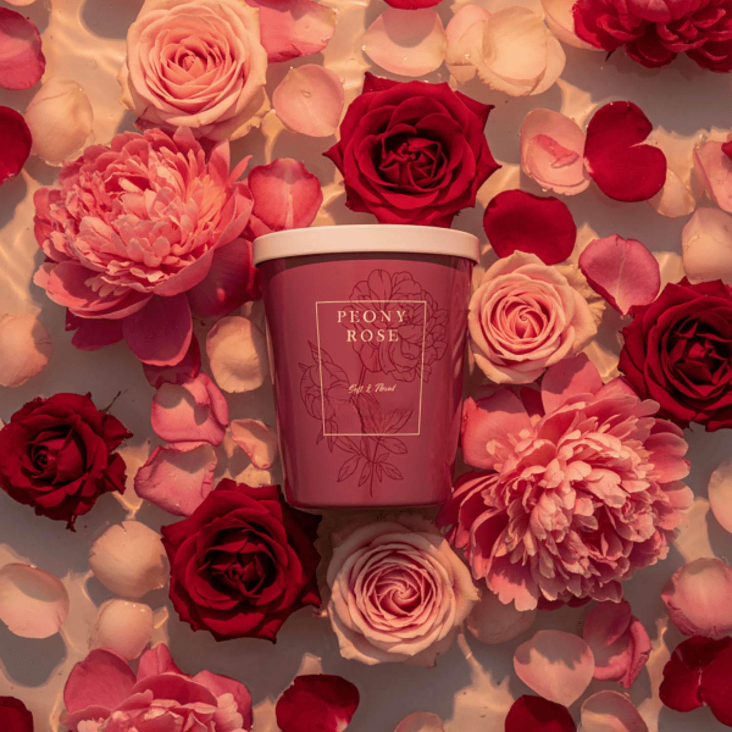 Soy Soft & Floral Peony Rose Scented Candle