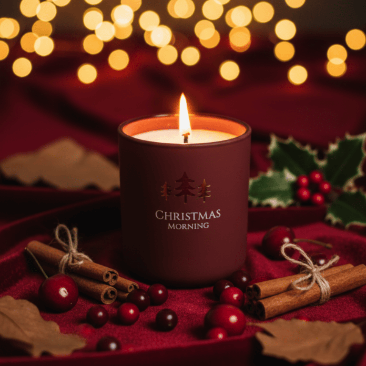 Warm & Festive Spiced Fruit Scent Christmas Morning Candle