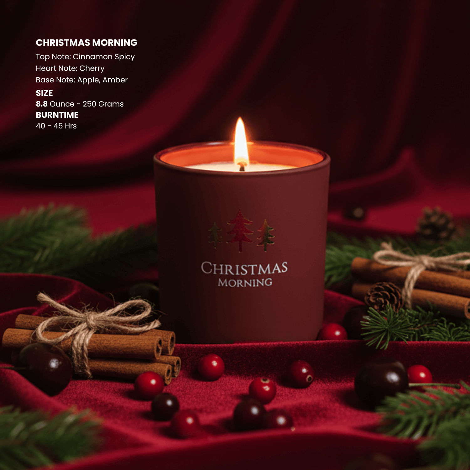 Warm & Festive Spiced Fruit Scent Christmas Morning Candle