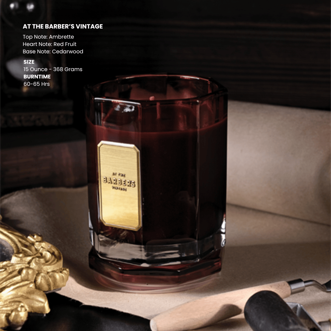 Ambrette & Cedarwood Woody Aromatic At The Barber's Vintage Candle