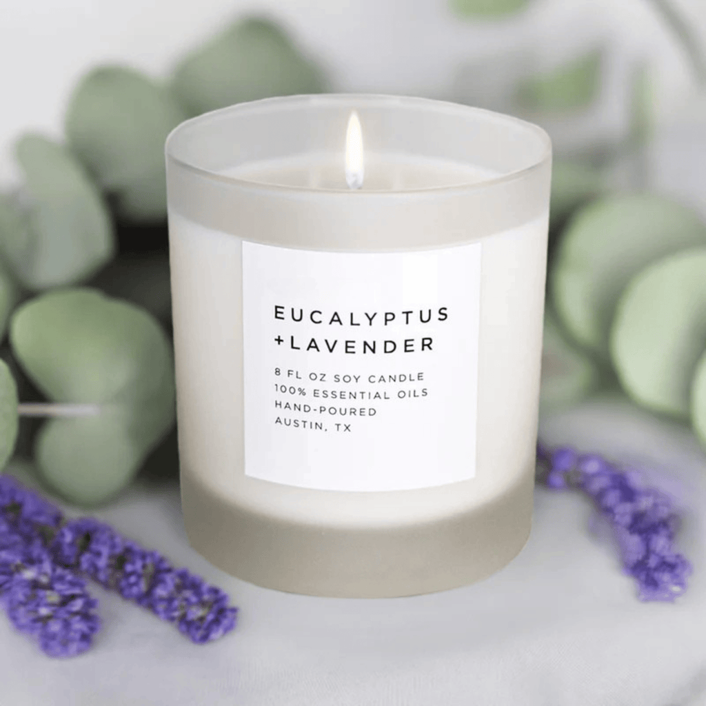 Refreshing Eucalyptus, Soothing Lavender & Subtle Wood Scented Candle