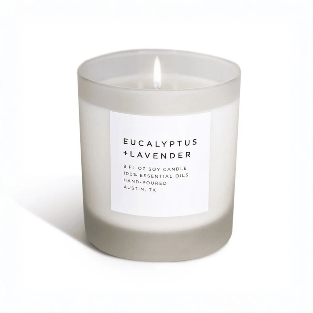 Refreshing Eucalyptus, Soothing Lavender & Subtle Wood Scented Candle