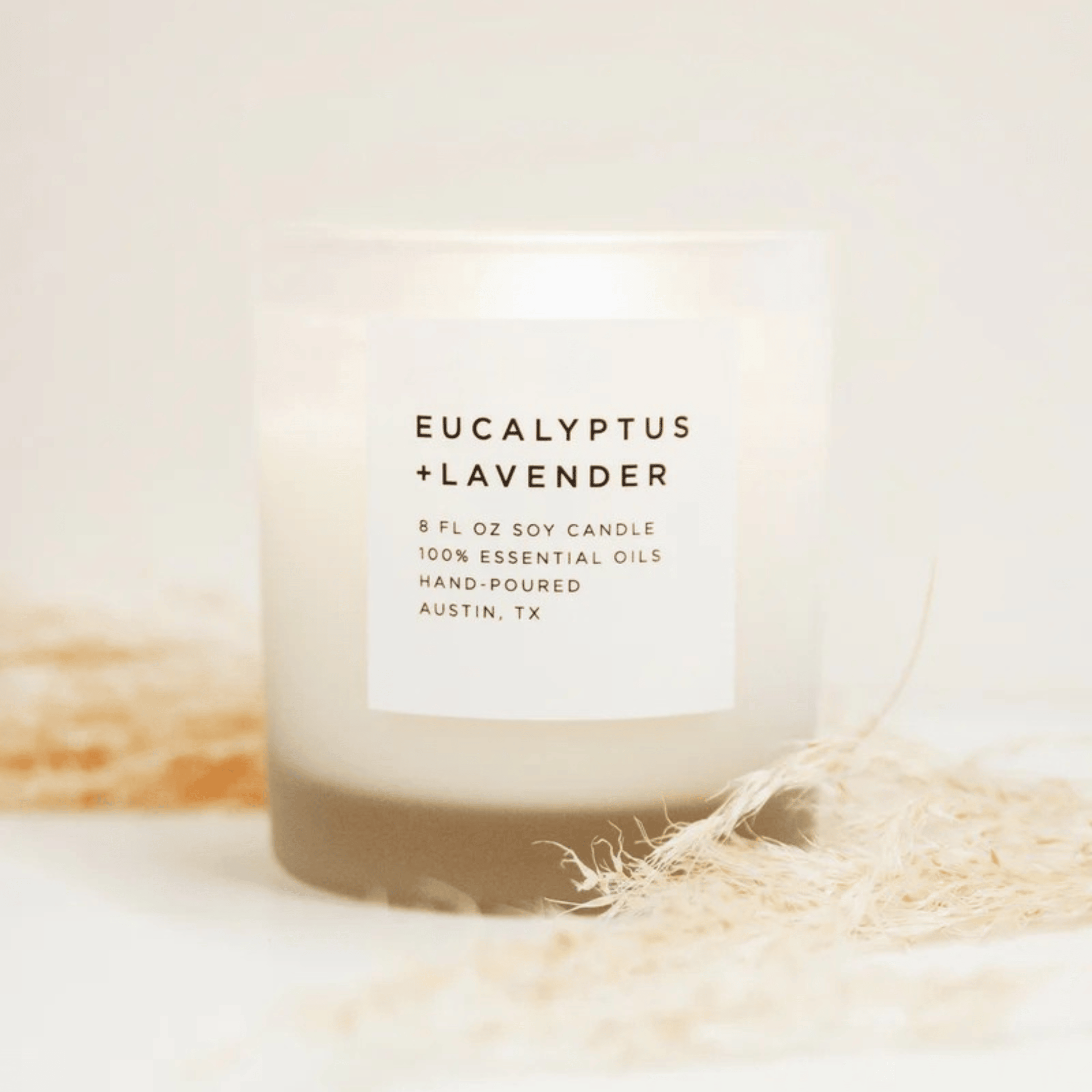 Refreshing Eucalyptus, Soothing Lavender & Subtle Wood Scented Candle