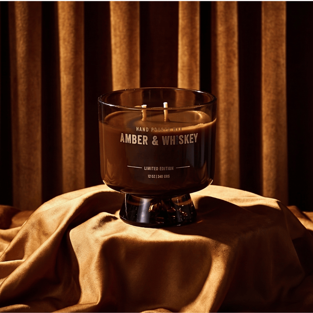 Aged Bourbon, Burnt Caramel & Ancient Oakmoss Amber & Whikey Candle