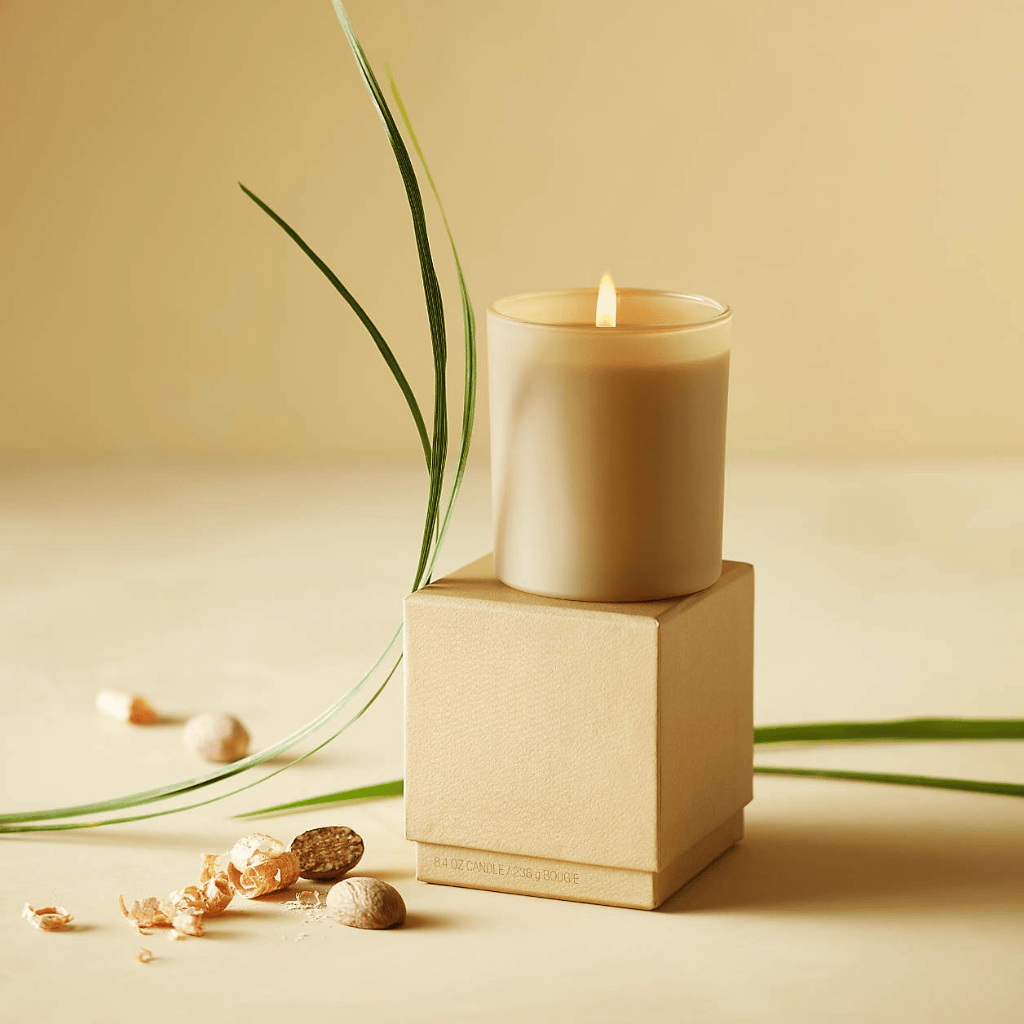 Beach Grass, Spiced Nutmeg & Earthy Oakwood Scented Candle