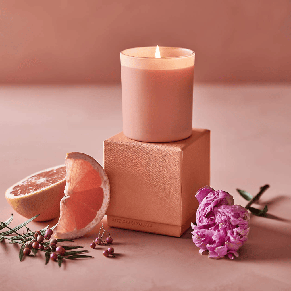 Zesty Grapefruit, Spicy Peppercorn & Velvet Peony Scented Candle