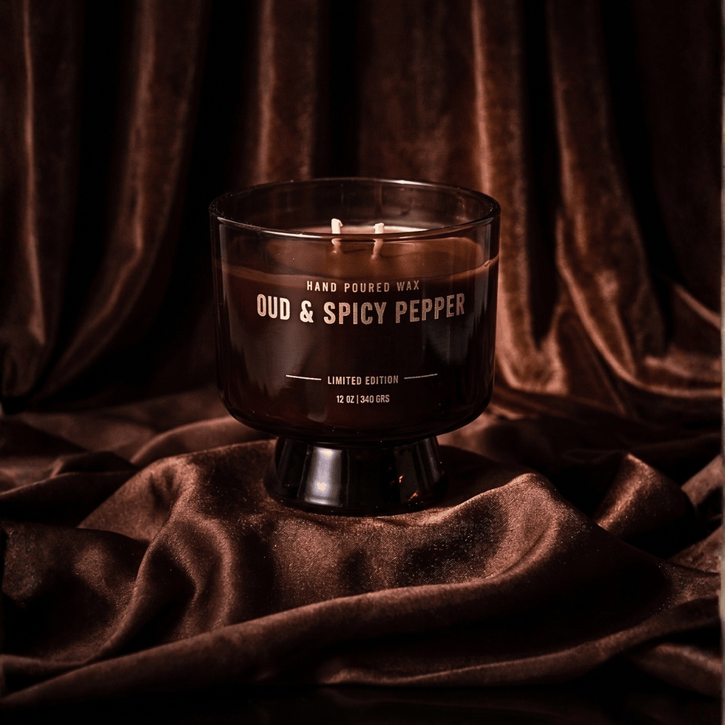 The Midnight Gentleman Pepper Dark Mahogany, Eastern Oud & Spicy Pepper Candle