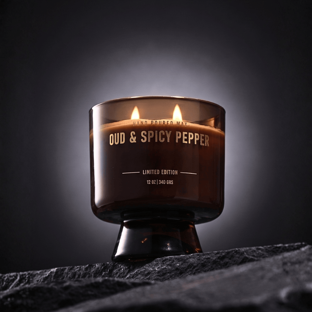 The Midnight Gentleman Pepper Dark Mahogany, Eastern Oud & Spicy Pepper Candle