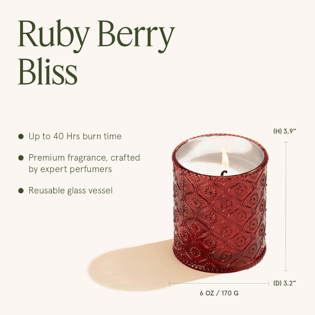 Ruby Berry Bliss Notes of Mandarin, Cranberry & Plum Scented Candle