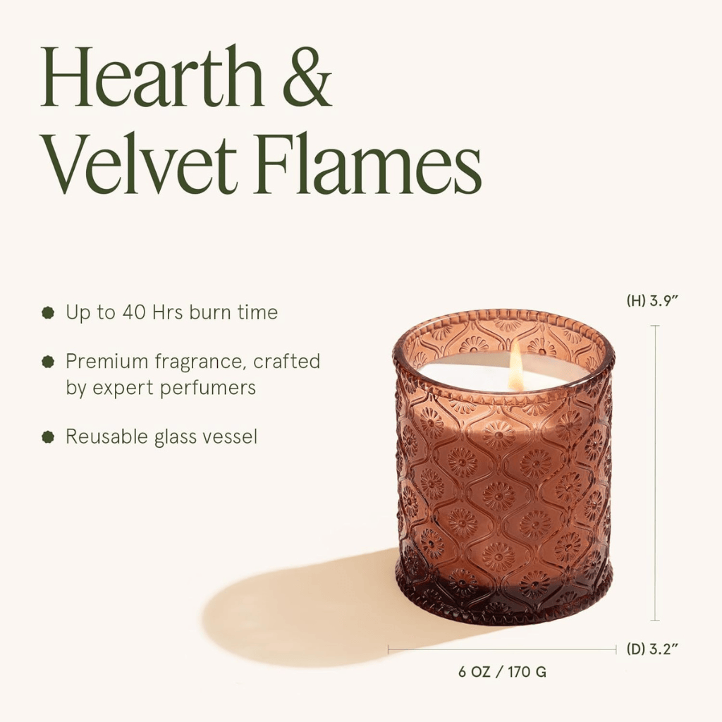Hearth & Velvet Flames Notes of Saffron, Clove & Vanilla Scented Candle