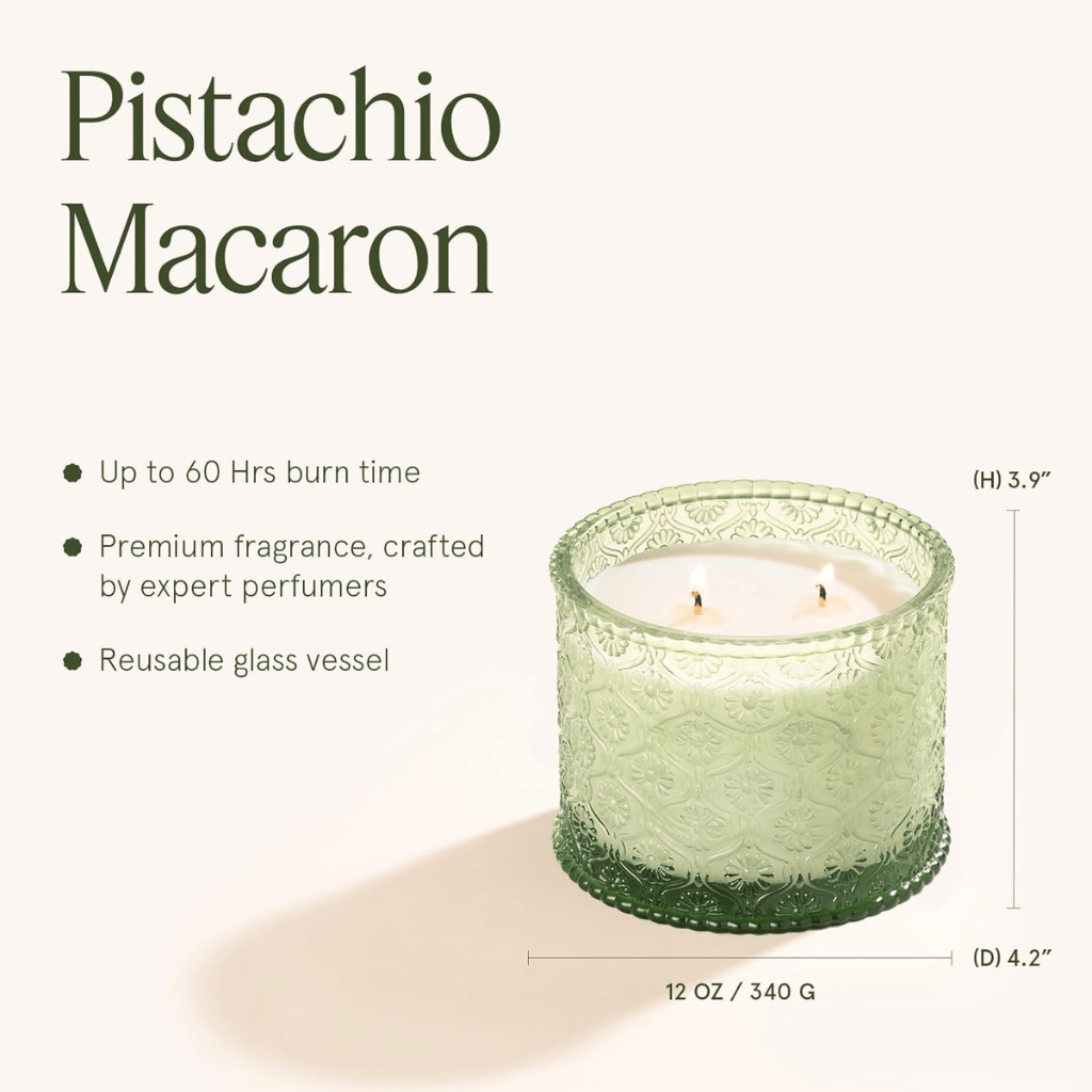 Pistachio Macaron: Notes of Pistachio, Condensed Milk & Vanilla Scented Candle