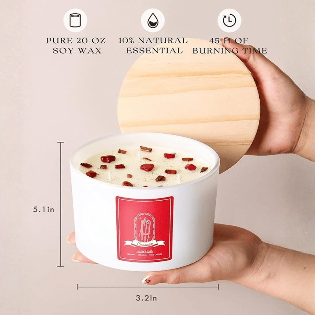 Natural Soy Wax Aromatherapy Apple Cinnamon Scented Candle