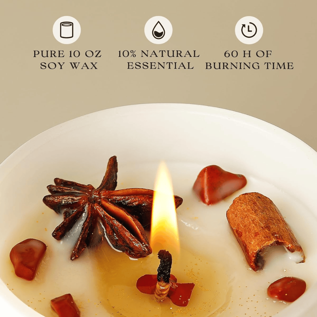 Natural Soy Wax Aromatherapy Apple Cinnamon Scented Candle