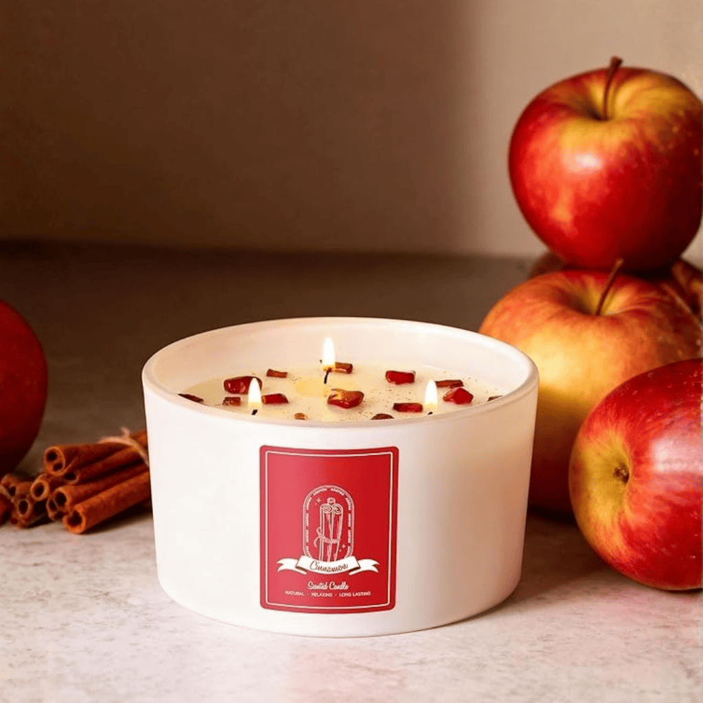 Natural Soy Wax Aromatherapy Apple Cinnamon Scented Candle