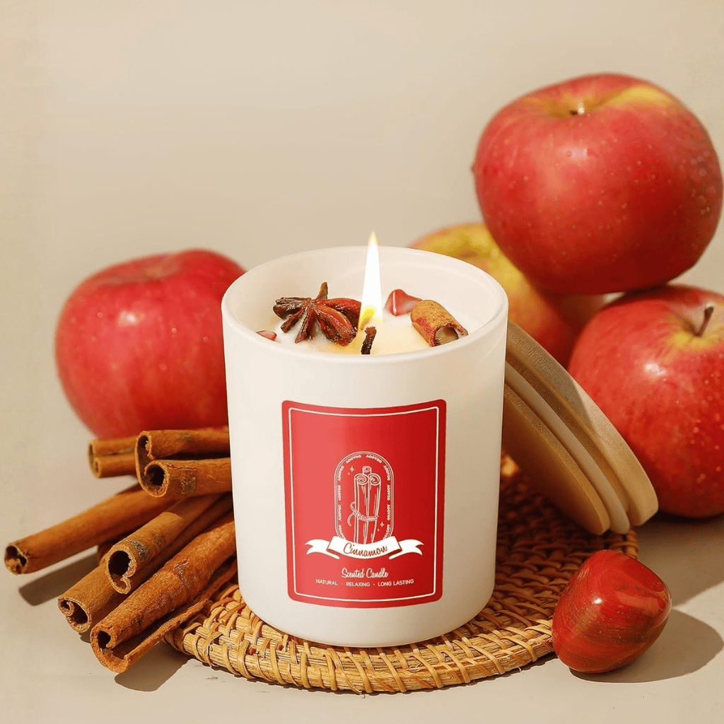 Natural Soy Wax Aromatherapy Apple Cinnamon Scented Candle