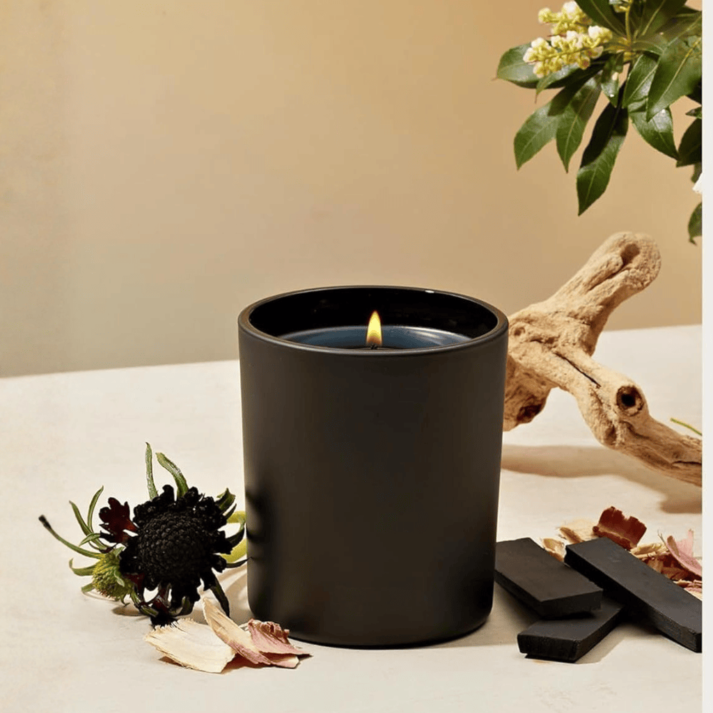 Perfume-Grade Essential Oils Cedarwood, Sandalwood, Oud & Amber Charcoal Candles