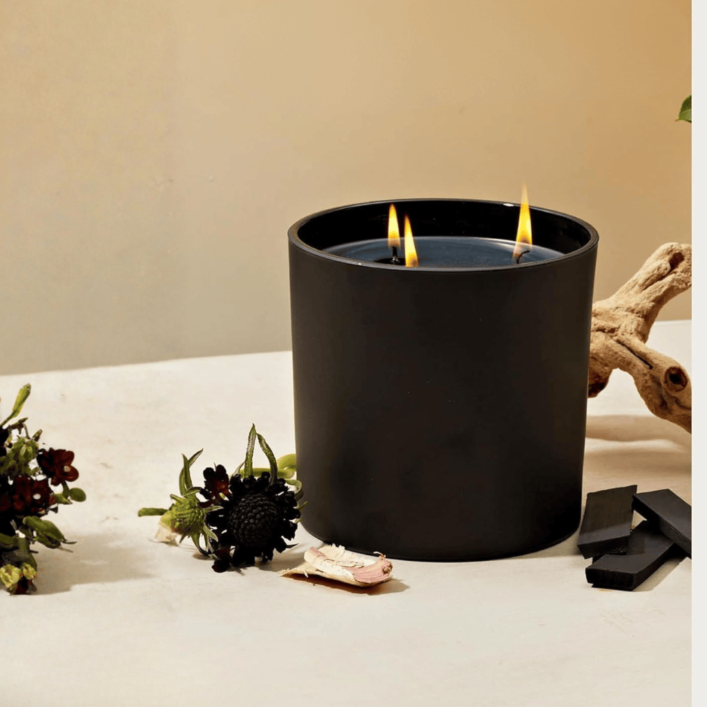 Perfume-Grade Essential Oils Cedarwood, Sandalwood, Oud & Amber Charcoal Candles