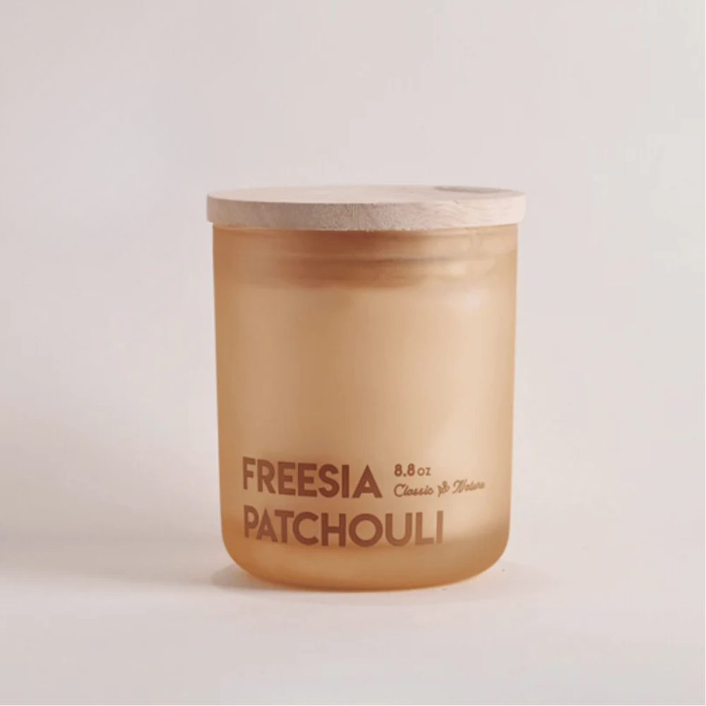 Elegant Floral & Earthy Scent Soy Freesia Patchouli Candle