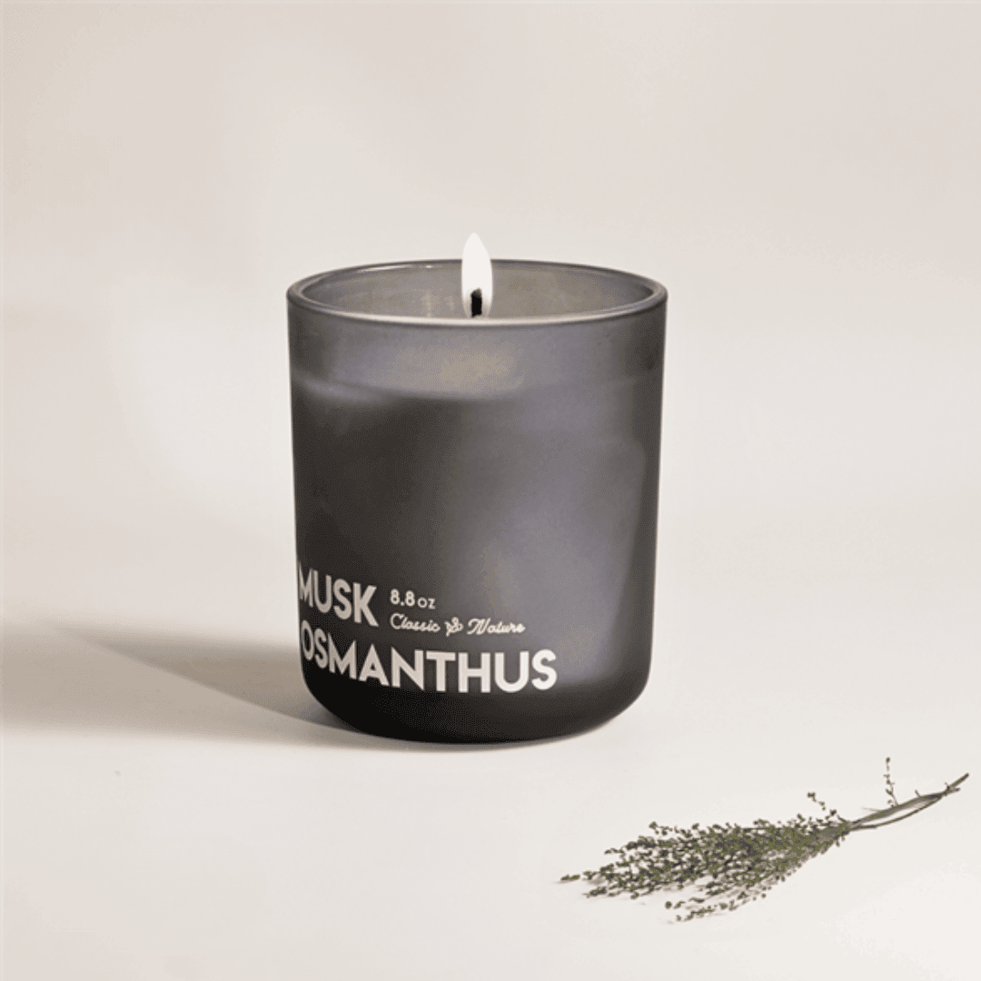 Smokey Teak & Classic Suede Scented Musk Osmanthu Candle